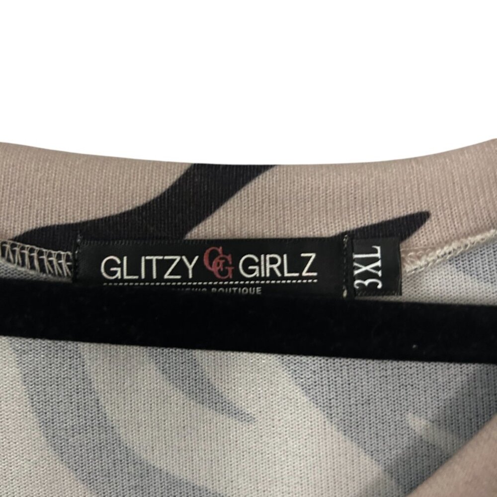 Glitzy Girlz animal print pull over top size 3x - Picture 3 of 3